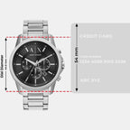 Banks Men Quartz Black Dial Chronograph Stainless Steel Watch AX1720