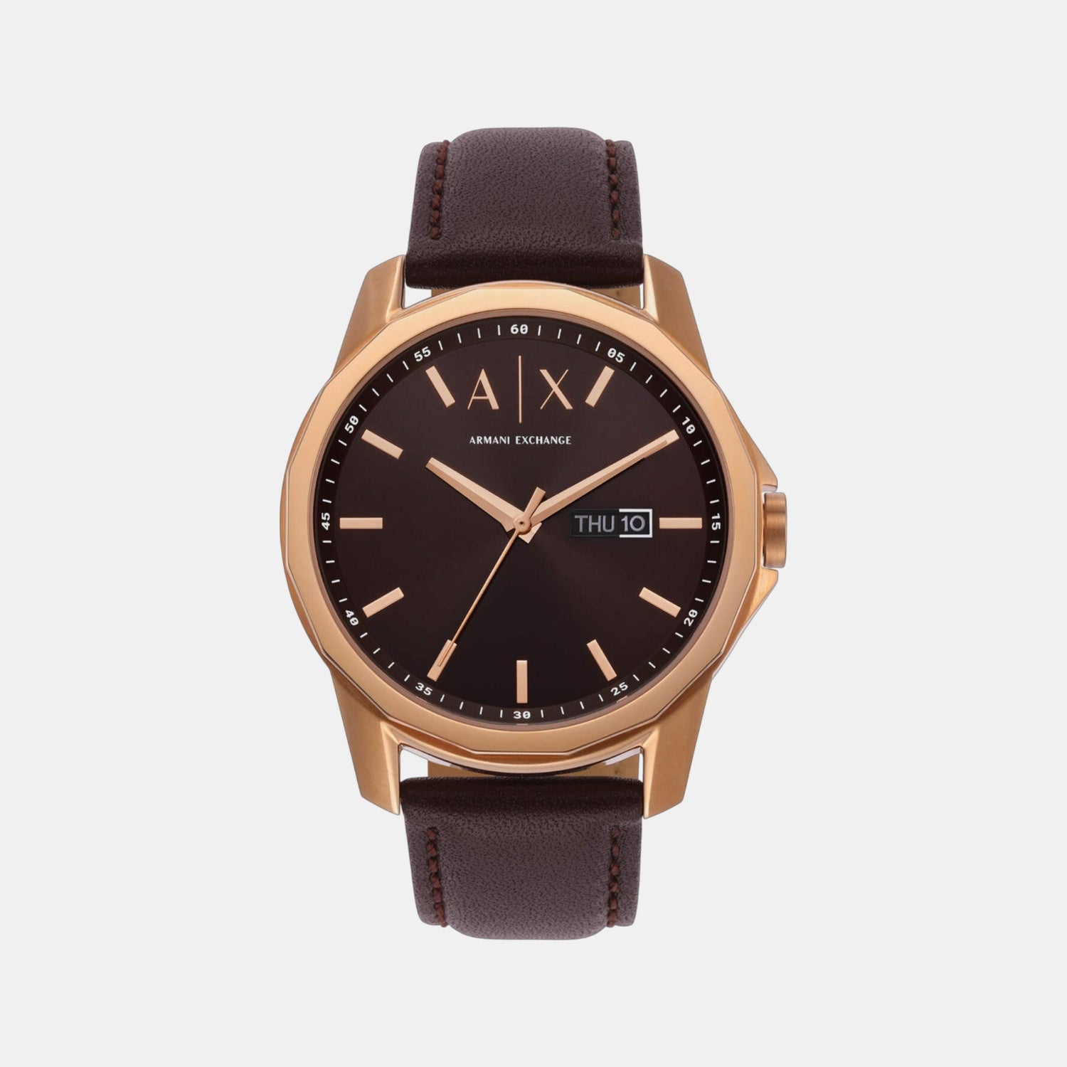 Banks Men Quartz Brown Dial Analog Leather Watch AX1740