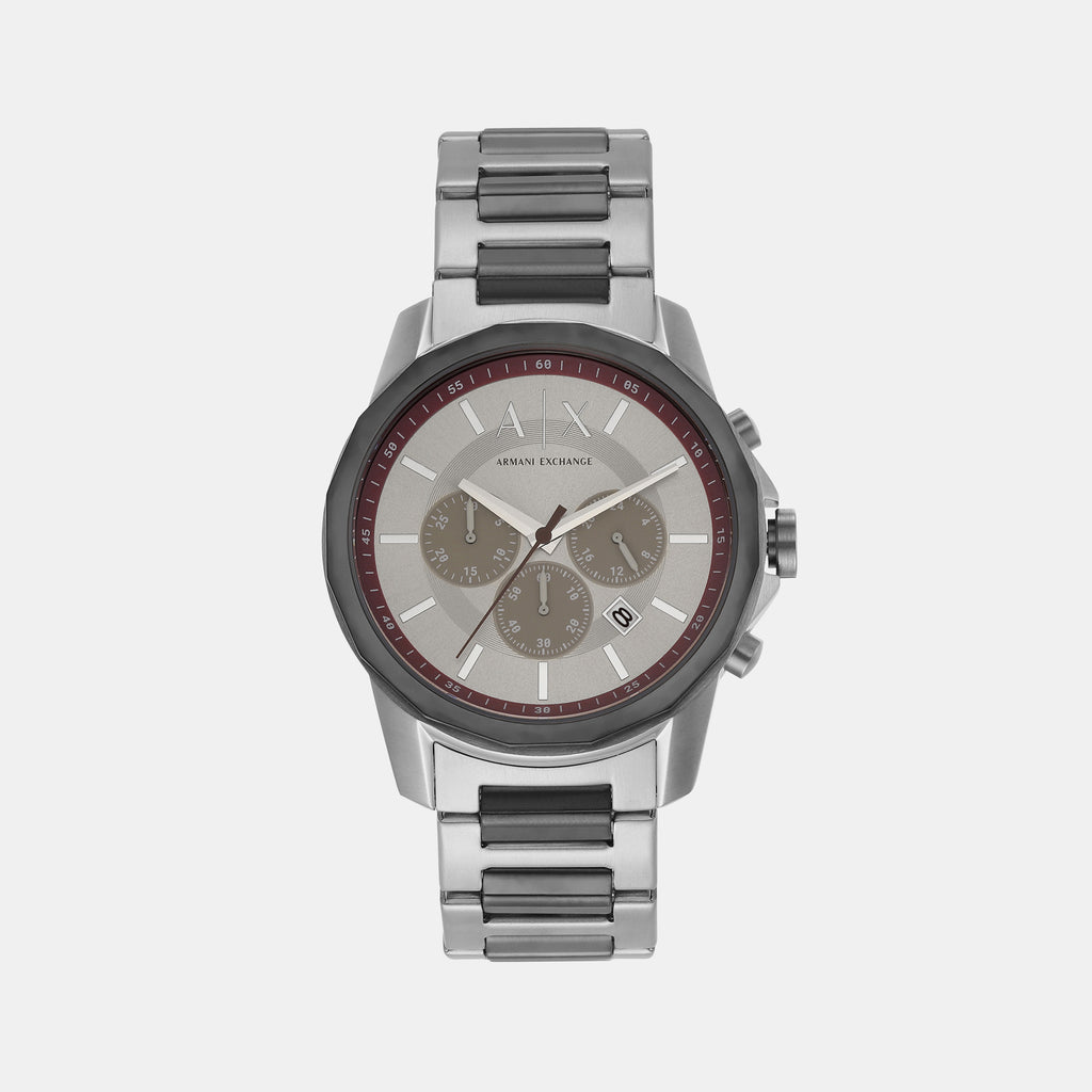 Armani Exchange Round Silver Chronograph watch