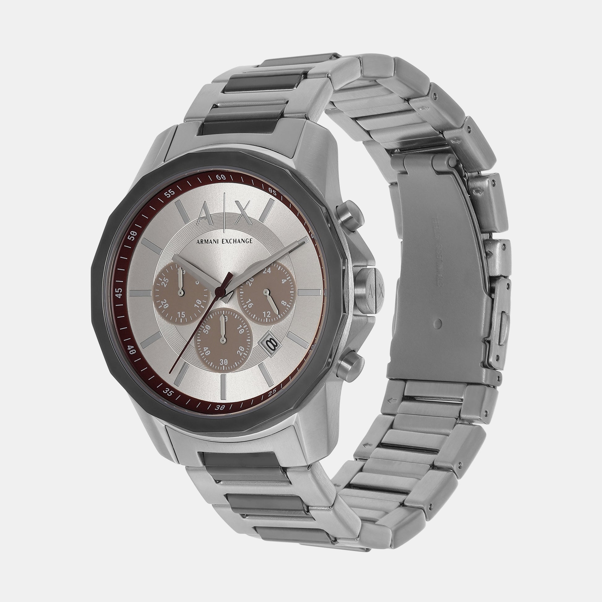 Male Silver Chronograph Stainless Steel Watch AX1745 – Just In Time