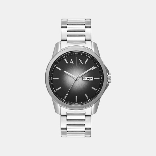 Banks Men Quartz Grey Dial Analog Stainless Steel Watch AX1764