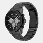 Men Quartz Black Dial Chronograph Stainless Steel Watch AX1765