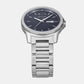 Men Quartz Blue Dial Analog Stainless Steel Watch AX1767