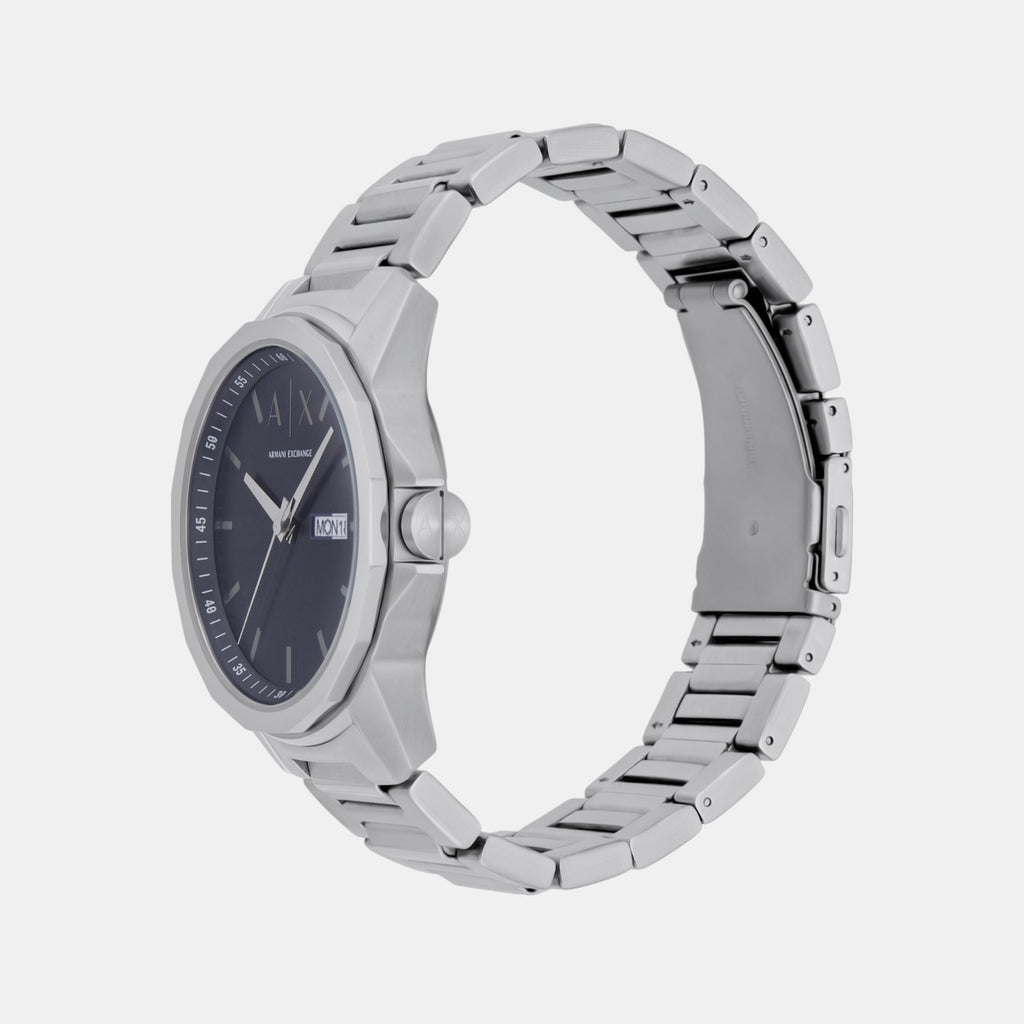 Men Quartz Blue Dial Analog Stainless Steel Watch AX1767