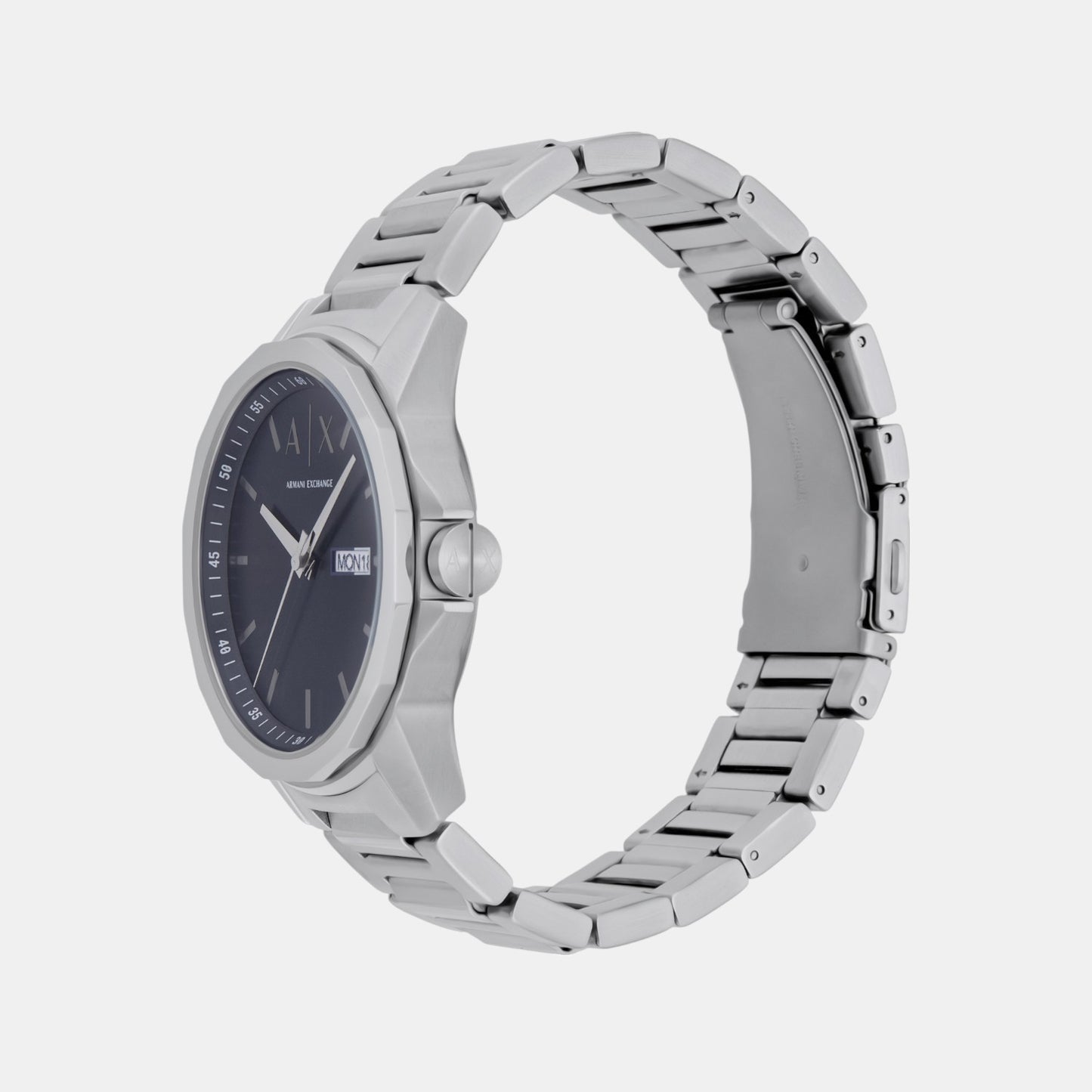 Men Quartz Blue Dial Analog Stainless Steel Watch AX1767