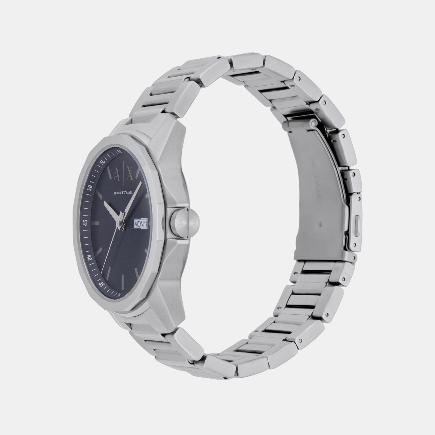 Men Quartz Blue Dial Analog Stainless Steel Watch AX1767