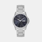 Men Quartz Blue Dial Analog Stainless Steel Watch AX1767