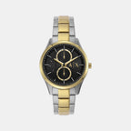 Na Men Quartz Black Dial Analog Stainless Steel Watch AX1865