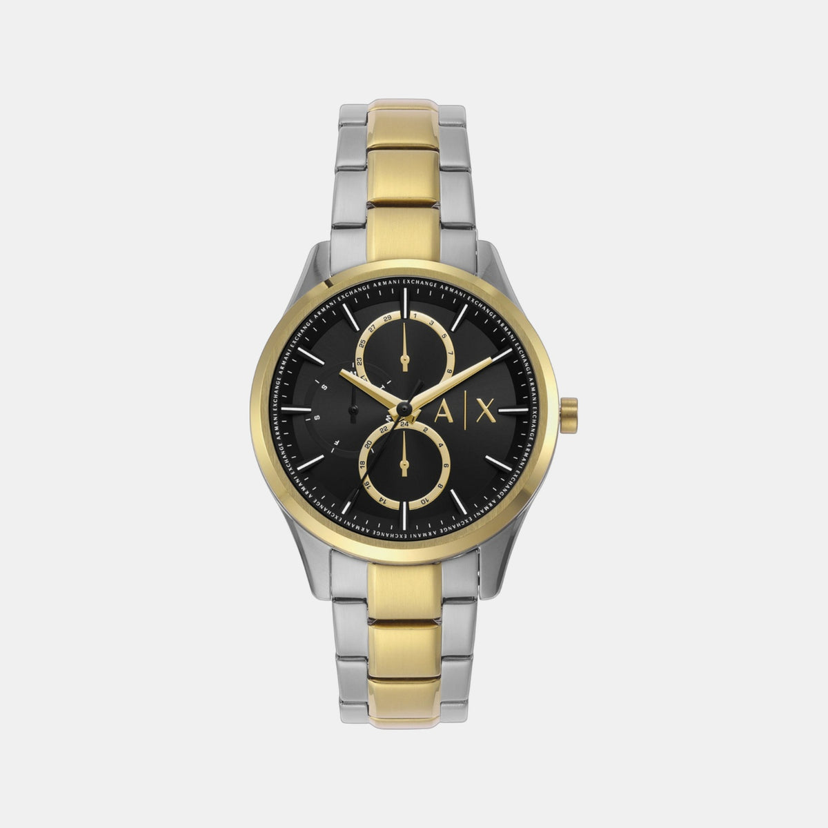 Men Quartz Black Dial Analog Stainless Steel Watch AX1865