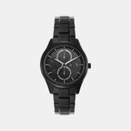 Na Men Quartz Black Dial Analog Stainless Steel Watch AX1867