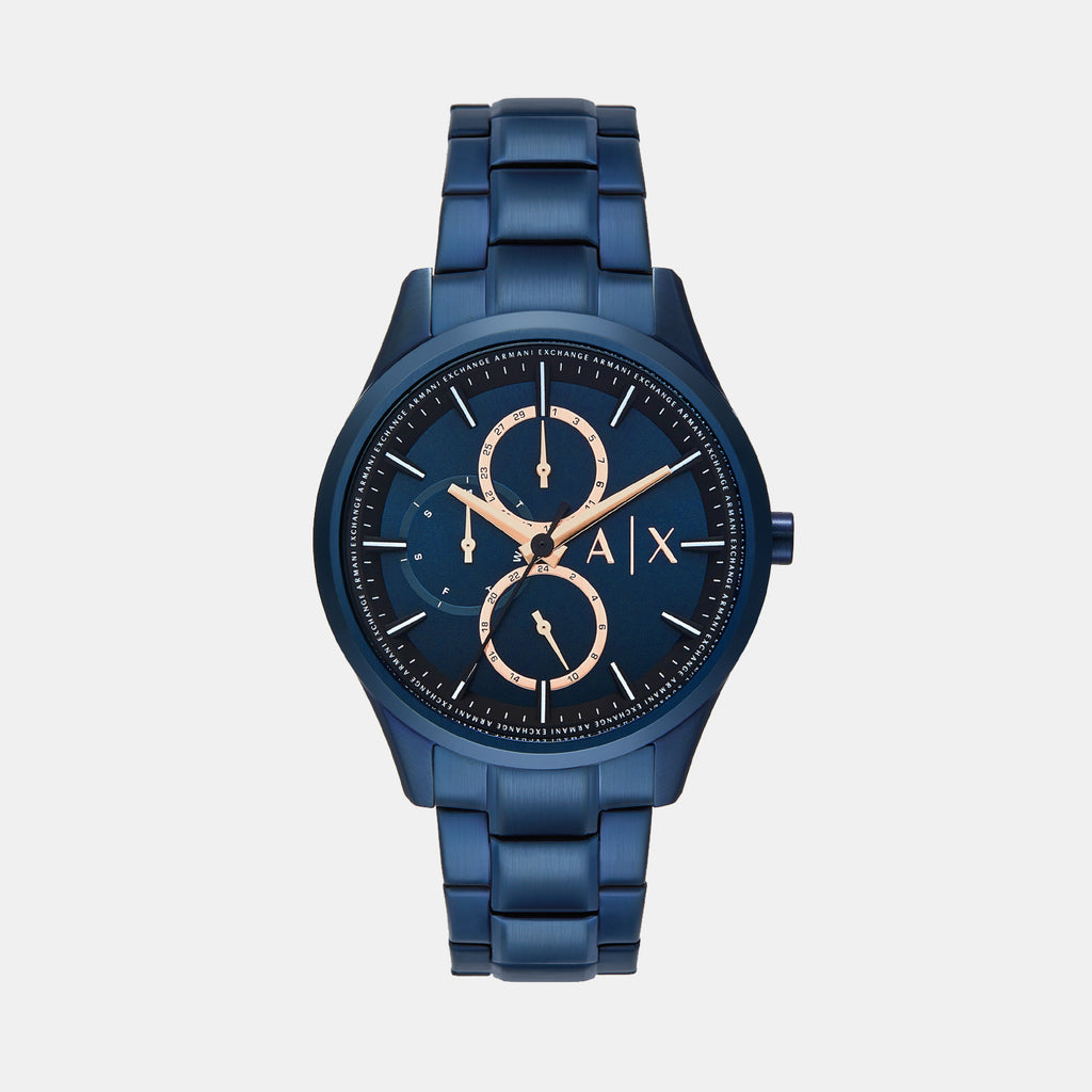 Dante Men Quartz Blue Dial Multi-Function Stainless Steel Watch AX1881