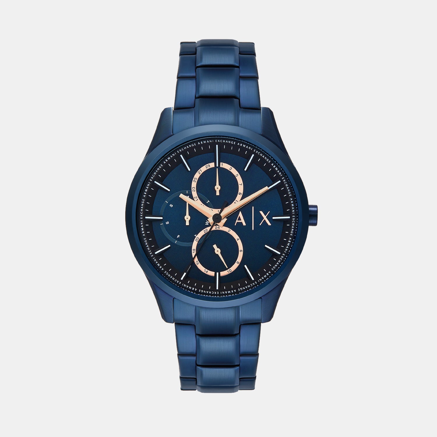 Dante Men Quartz Blue Dial Multi-Function Stainless Steel Watch AX1881