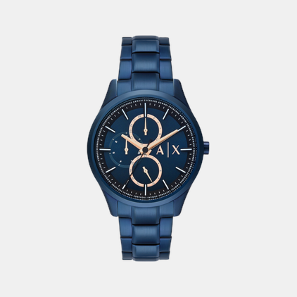 Dante Men Quartz Blue Dial Multi-Function Stainless Steel Watch AX1881