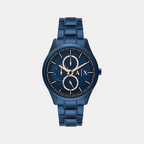 Dante Men Quartz Blue Dial Multi-Function Stainless Steel Watch AX1881