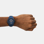 Dante Men Quartz Blue Dial Multi-Function Stainless Steel Watch AX1881