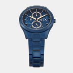 Dante Men Quartz Blue Dial Multi-Function Stainless Steel Watch AX1881