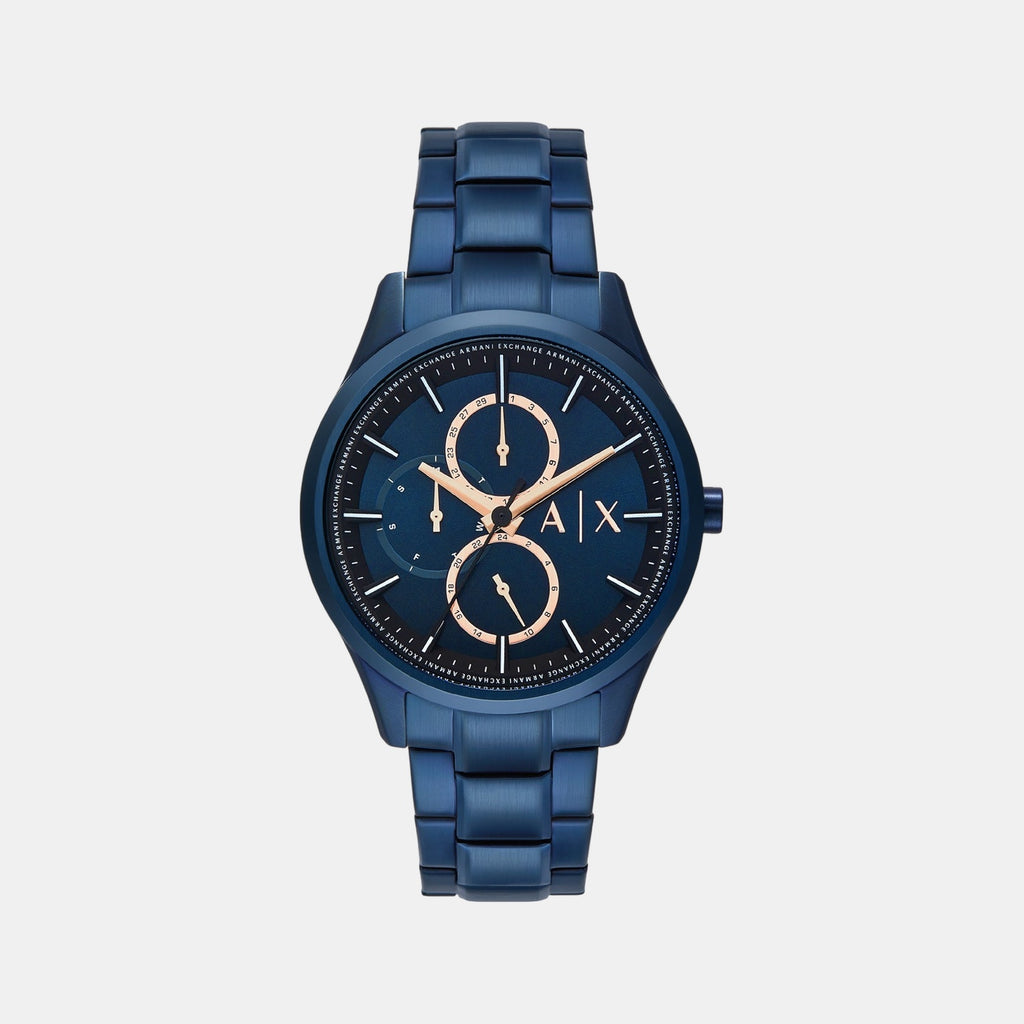 Dante Men Quartz Blue Dial Multi-Function Stainless Steel Watch AX1881