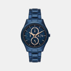 Dante Men Quartz Blue Dial Multi-Function Stainless Steel Watch AX1881