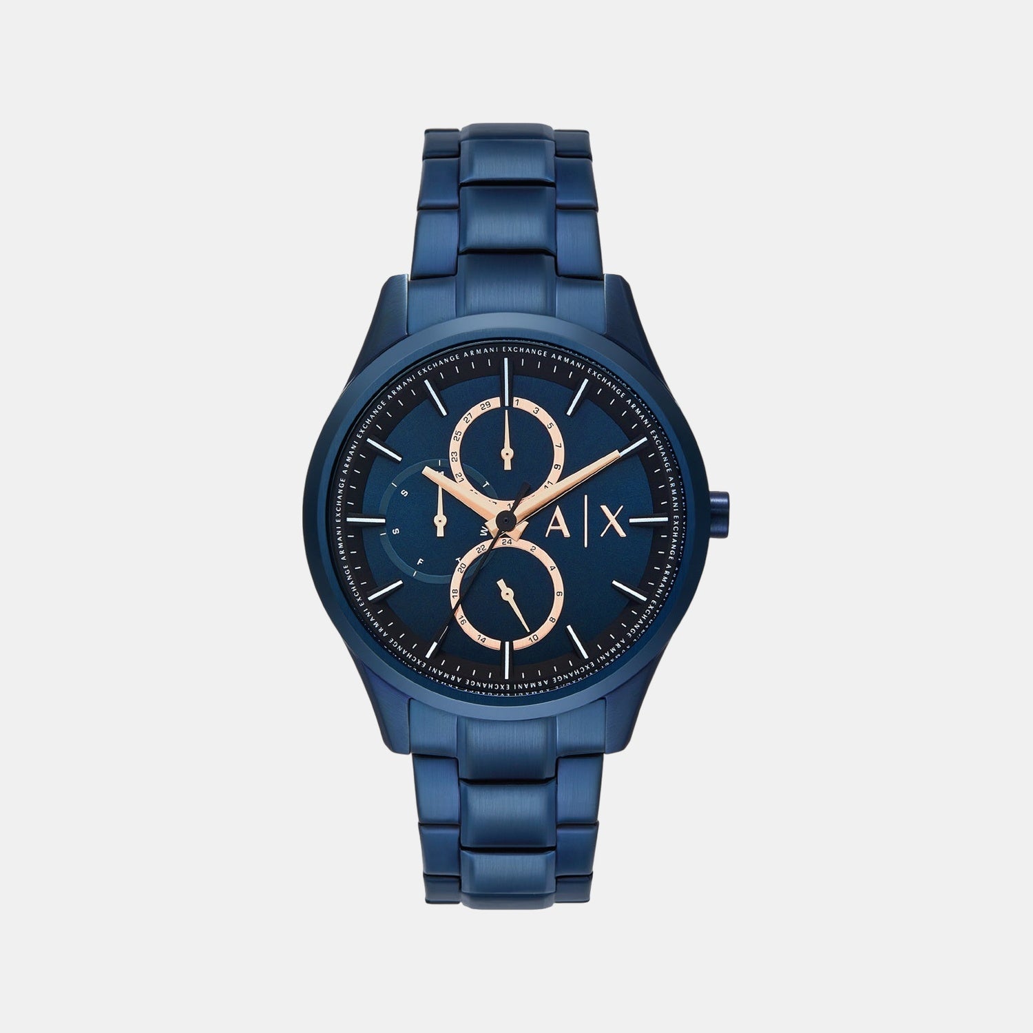 Dante Men Quartz Blue Dial Multi-Function Stainless Steel Watch AX1881