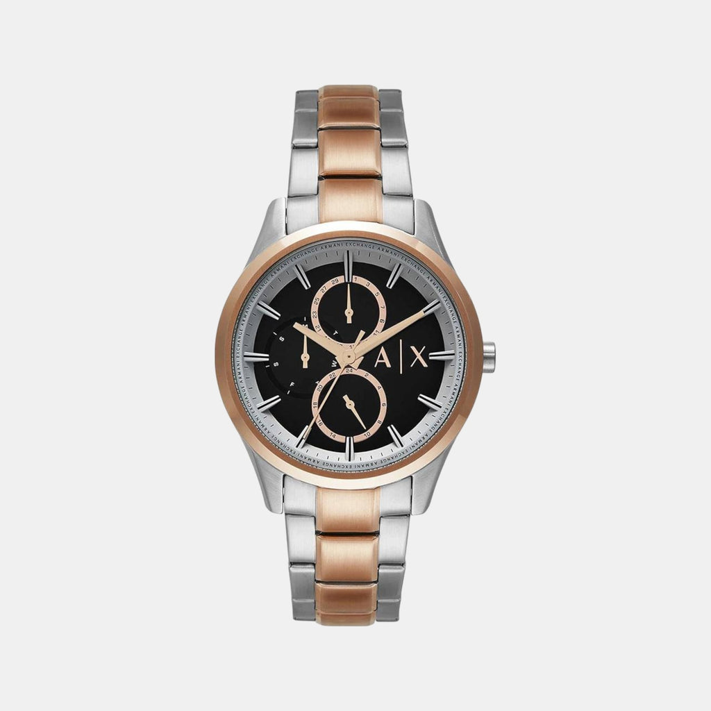 Dante Men Quartz Black Dial Multi-Function Stainless Steel Watch AX1882