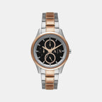 Dante Men Quartz Black Dial Multi-Function Stainless Steel Watch AX1882