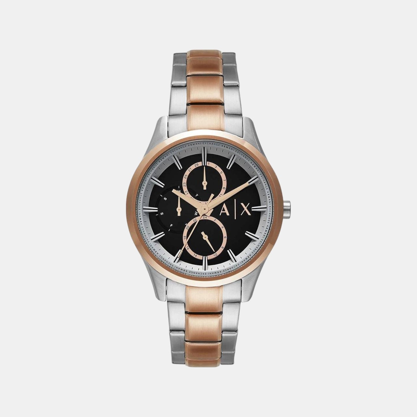 Dante Men Quartz Black Dial Multi-Function Stainless Steel Watch AX1882