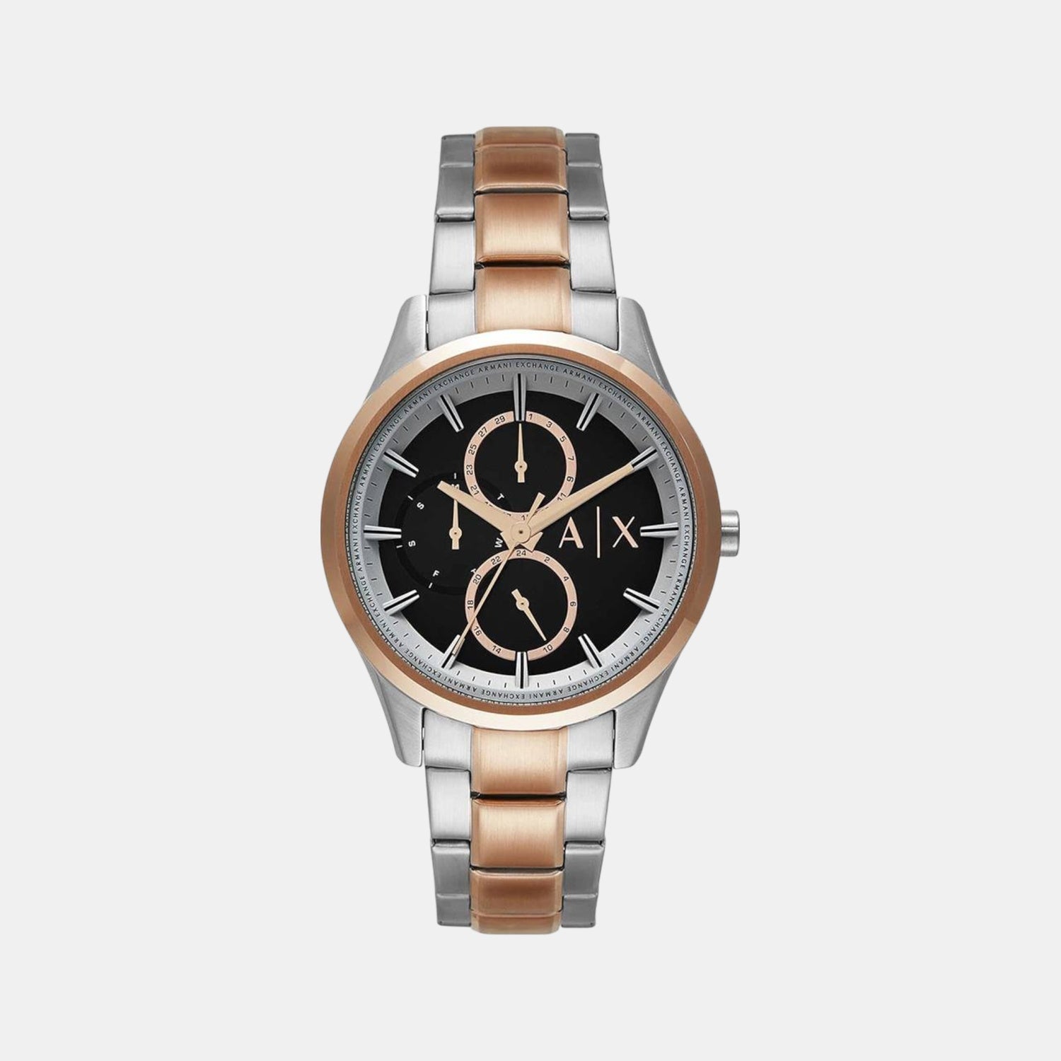 Dante Men Quartz Black Dial Multi-Function Stainless Steel Watch AX1882