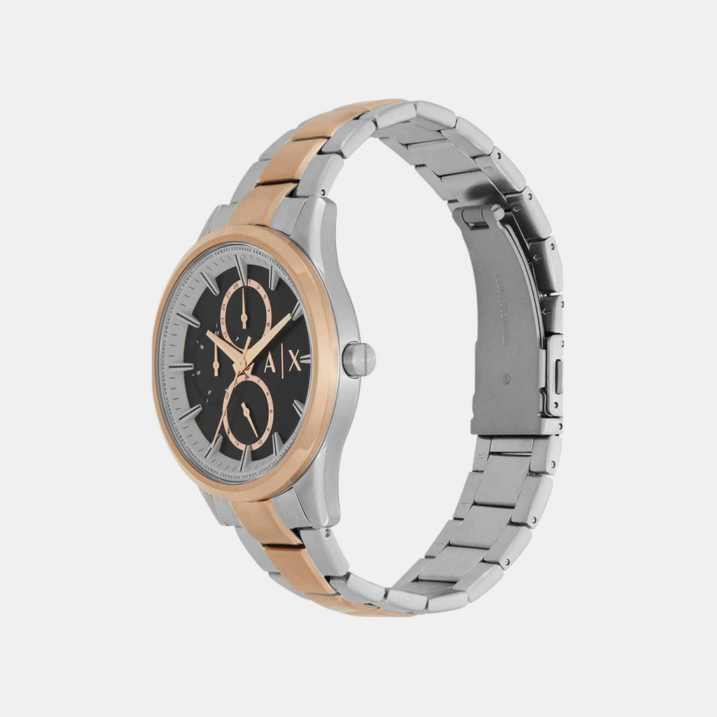 Dante Men Quartz Black Dial Multi-Function Stainless Steel Watch AX1882