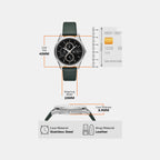 Na Men Quartz Black Dial Chronograph Leather Watch AX1883