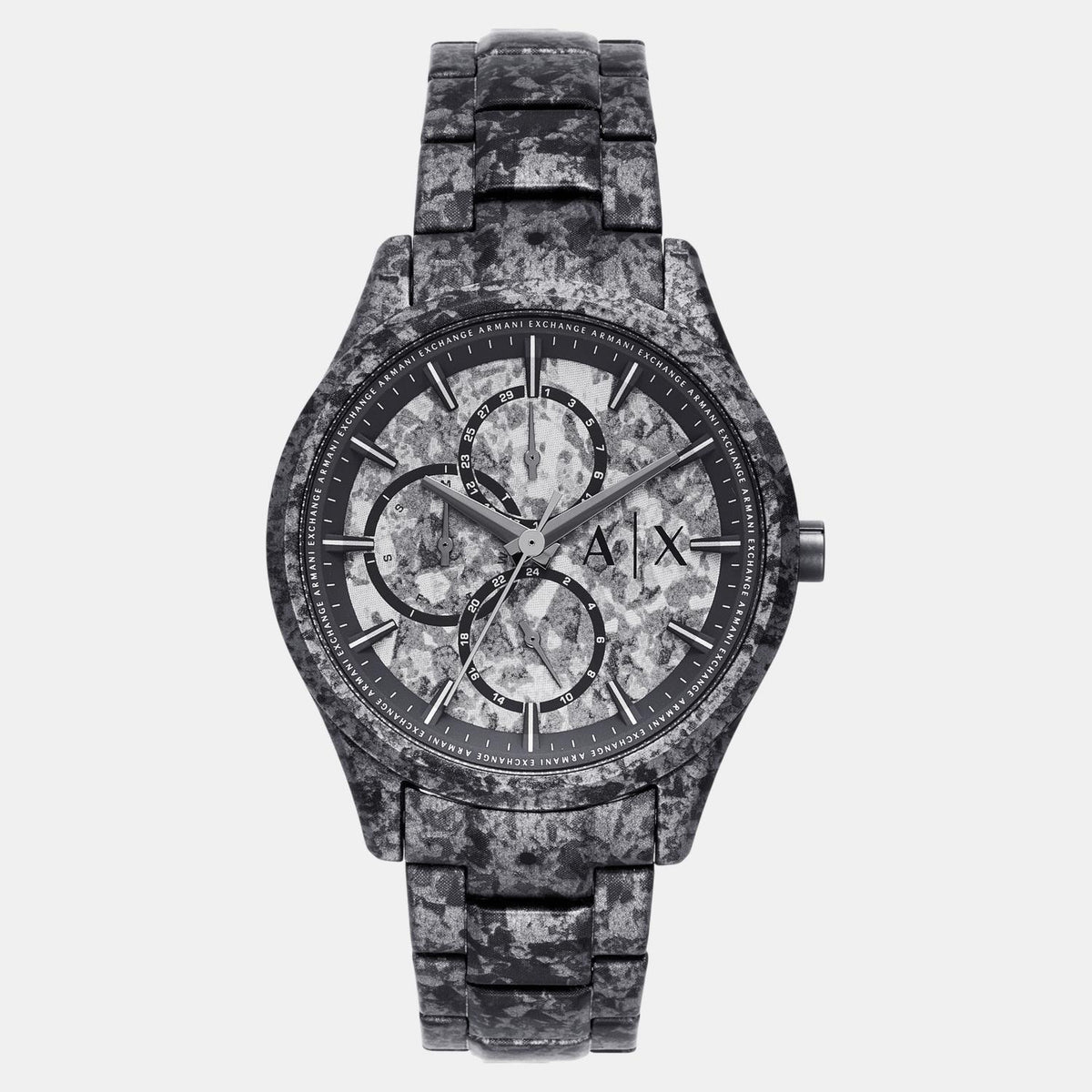 Men Quartz Grey Dial Chronograph Stainless Steel Watch AX1885