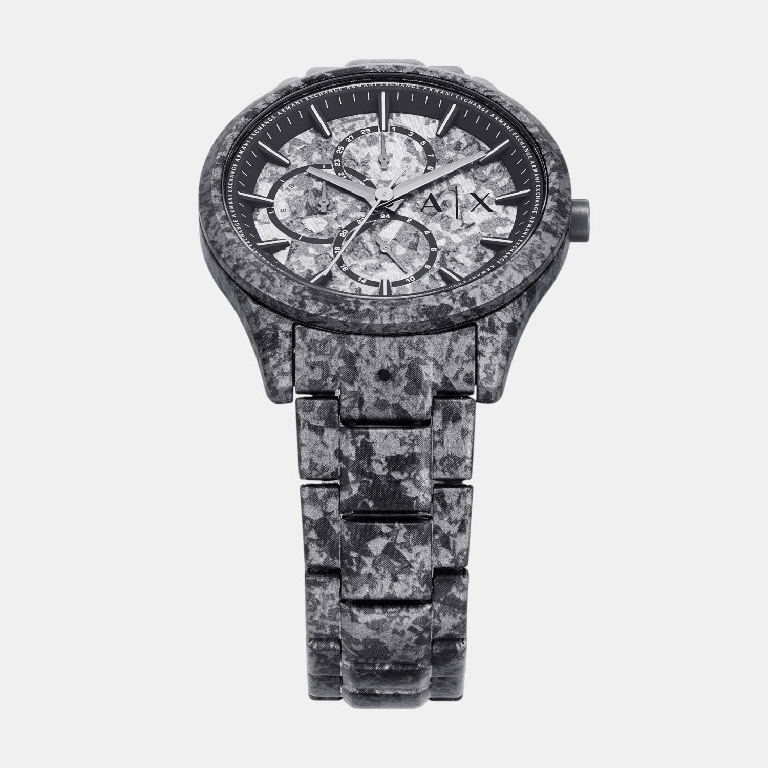 Men Quartz Grey Dial Multi-Function Stainless Steel Watch AX1885