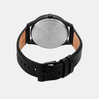 Men Quartz Black Dial Multi-Function Leather Watch AX1886