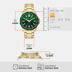 Spencer Men Quartz Green Dial Analog Stainless Steel Watch AX1951