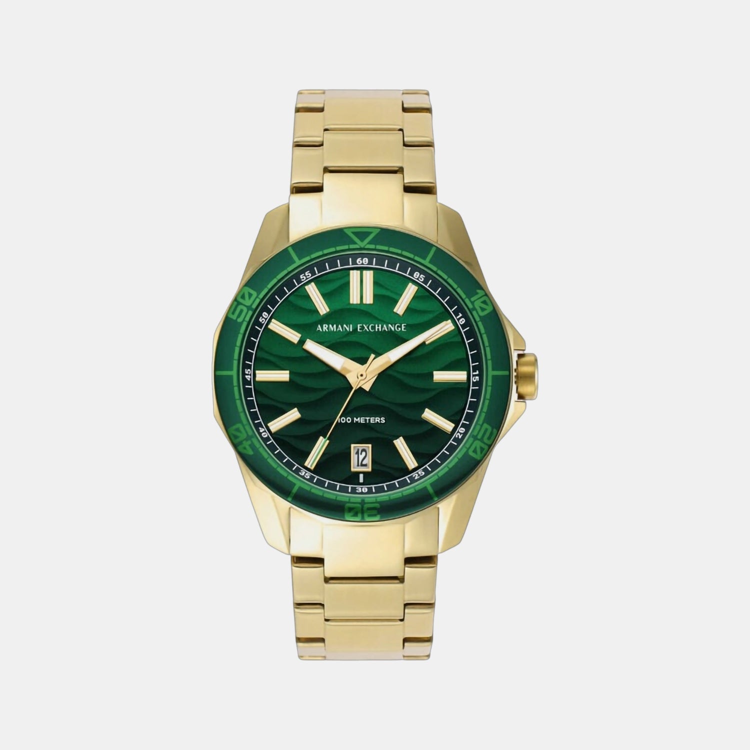 Spencer Men Quartz Green Dial Analog Stainless Steel Watch AX1951