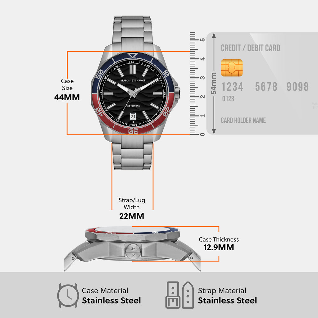 Armani Exchange 44 mm Silver Quartz watch