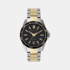 Spencer Men Quartz Black Dial Analog Stainless Steel Watch AX1956