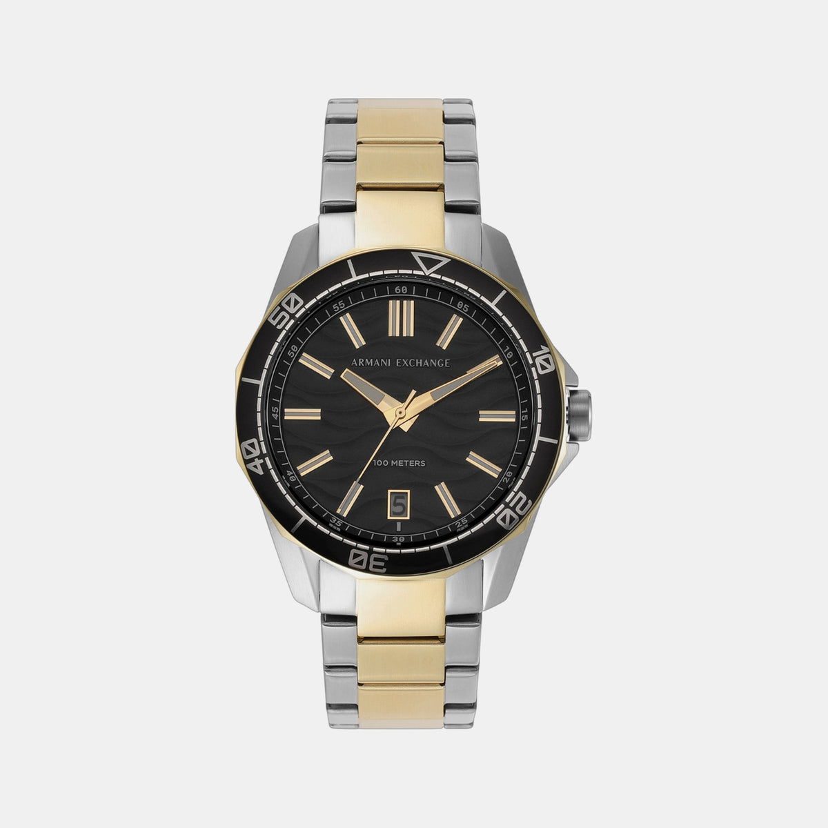 Spencer Men Quartz Black Dial Analog Stainless Steel Watch AX1956