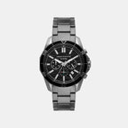 Spencer Men Quartz Black Dial Chronograph Stainless Steel Watch AX1959
