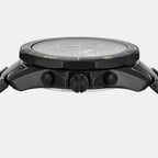 Na Men Quartz Black Dial Chronograph Stainless Steel Watch AX1963