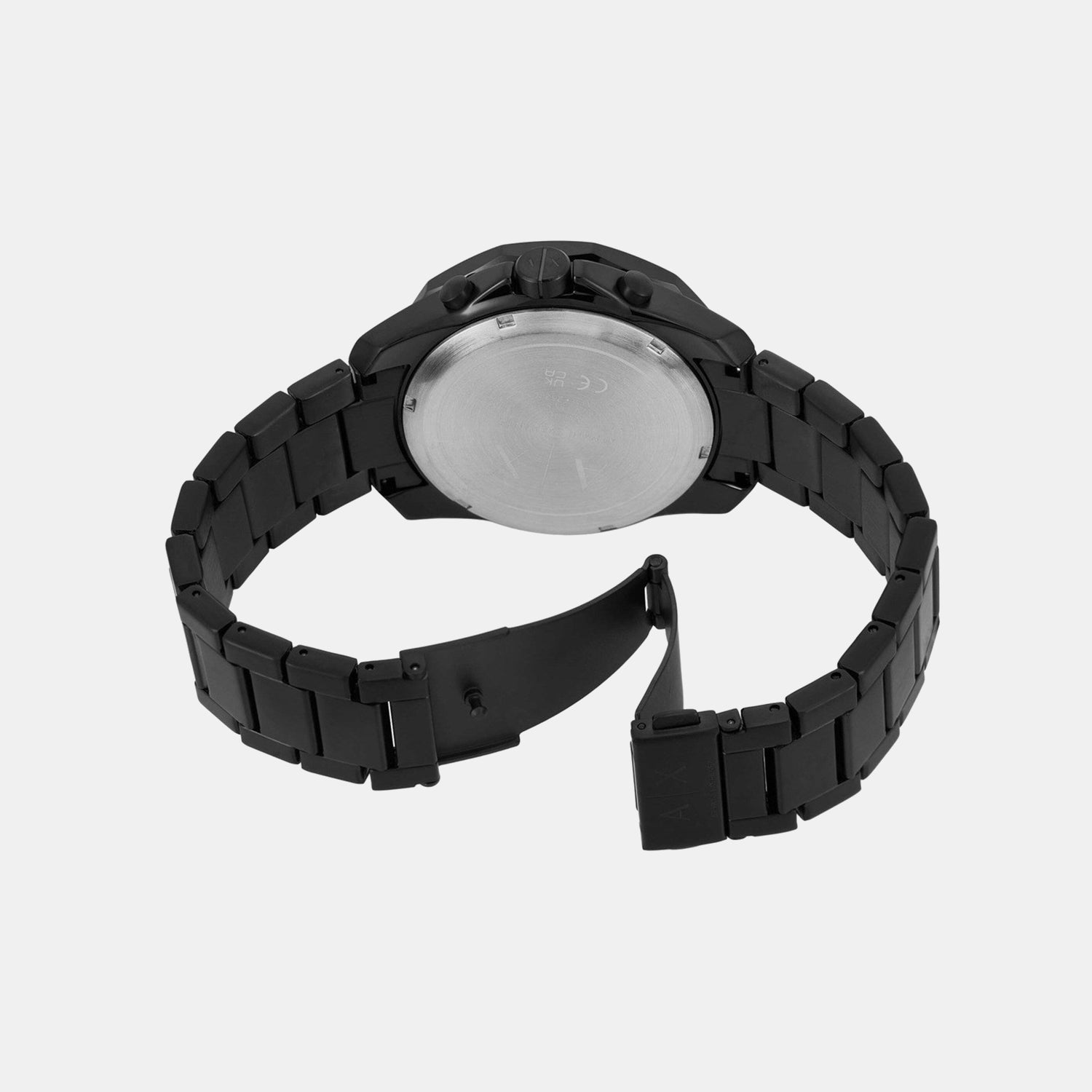 Na Men Quartz Black Dial Chronograph Stainless Steel Watch AX1963