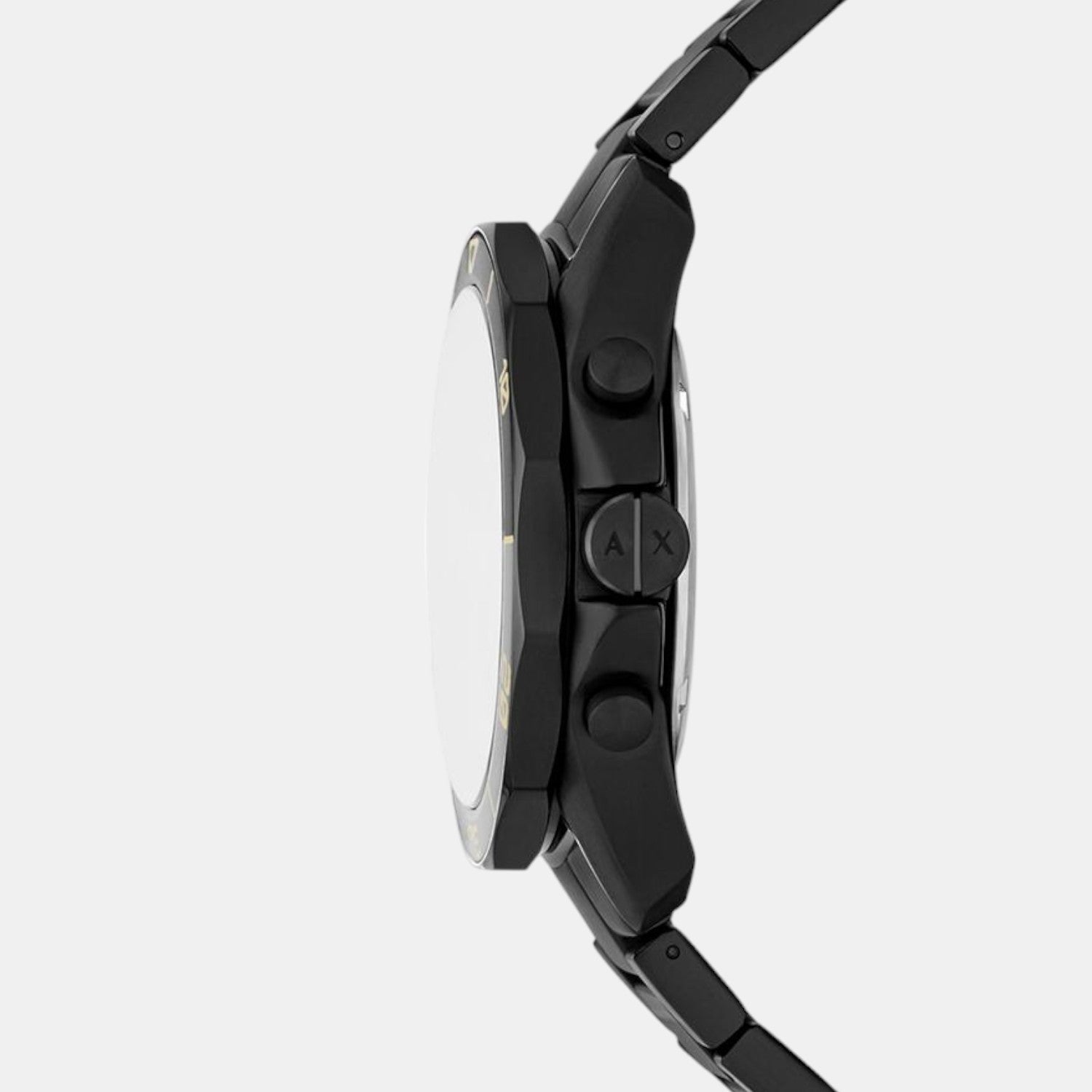 Na Men Quartz Black Dial Chronograph Stainless Steel Watch AX1963