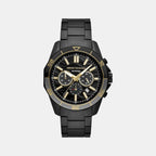 Na Men Quartz Black Dial Chronograph Stainless Steel Watch AX1963