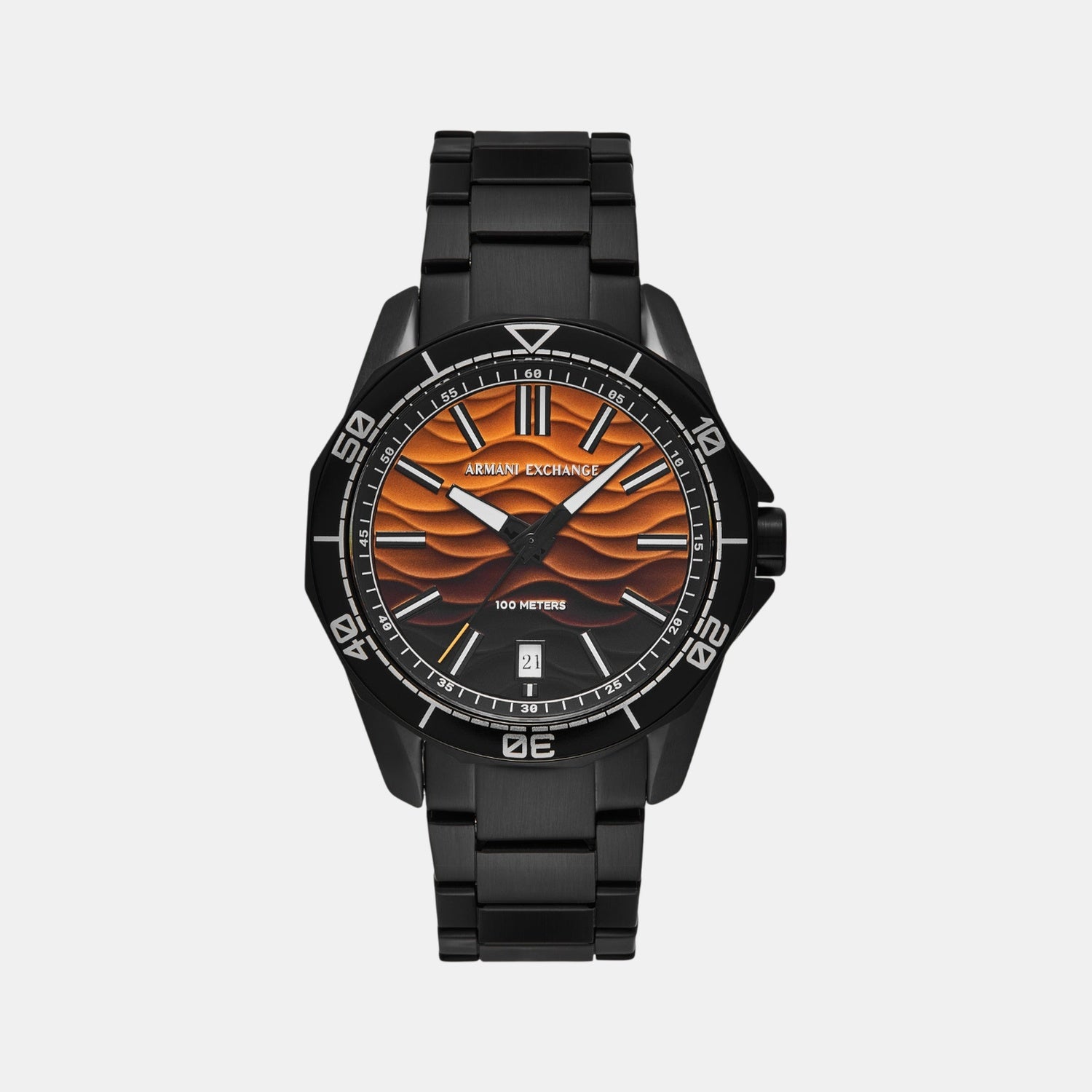 Men Quartz Brown Dial Analog Stainless Steel Watch AX1964