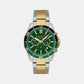 Men Quartz Green Dial Chronograph Stainless Steel Watch AX1966