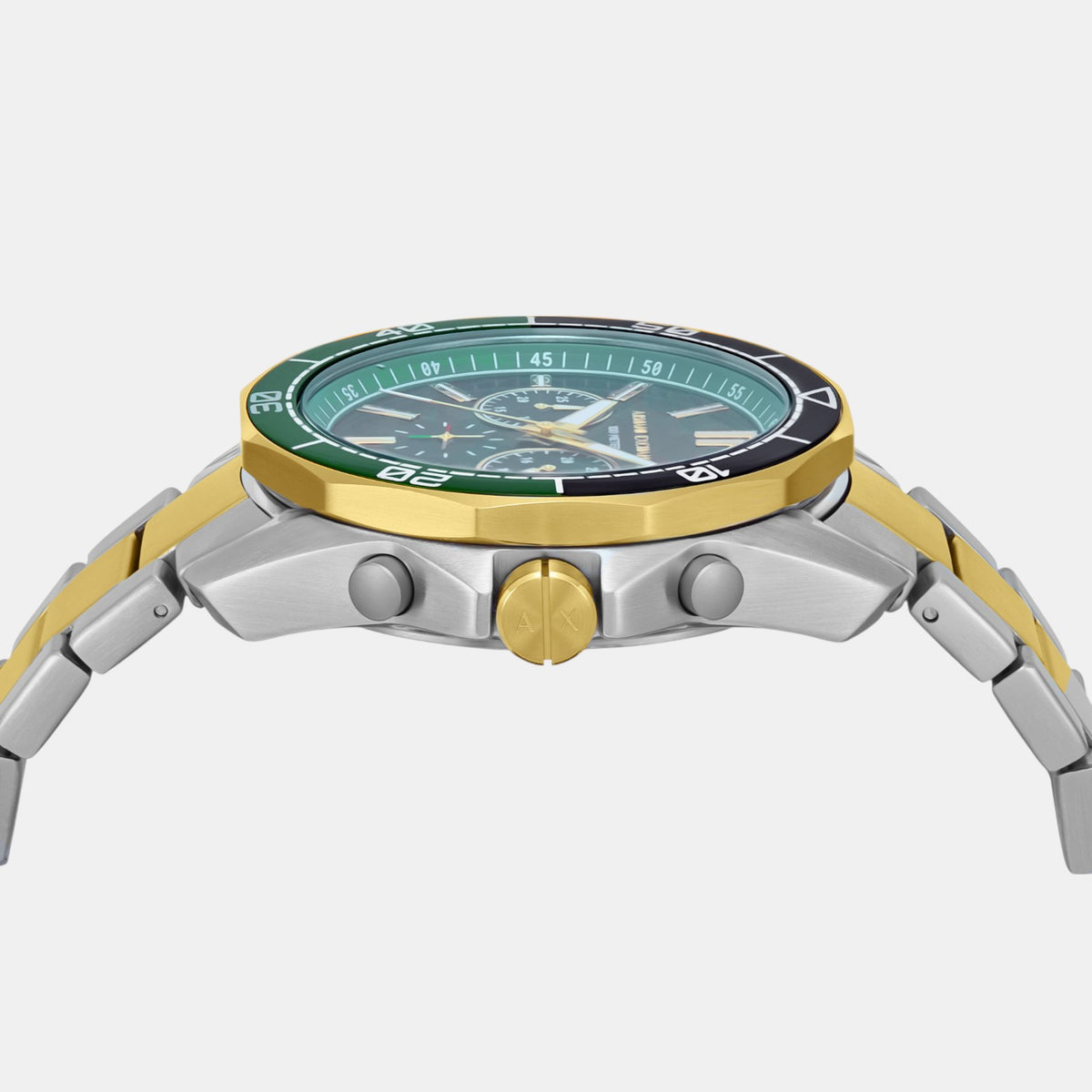 Men Quartz Green Dial Chronograph Stainless Steel Watch AX1966
