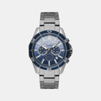 Men Quartz Blue Dial Chronograph Stainless Steel Watch AX1967