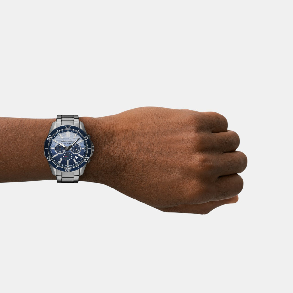 Men Quartz Blue Dial Chronograph Stainless Steel Watch AX1967