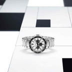 Men Quartz Silver Dial Chronograph Stainless Steel Watch AX1969