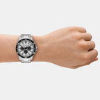 Men Quartz White Dial Chronograph Stainless Steel Watch AX1969
