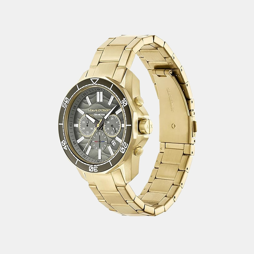 Men Quartz Grey Dial Chronograph Stainless Steel Watch AX1970